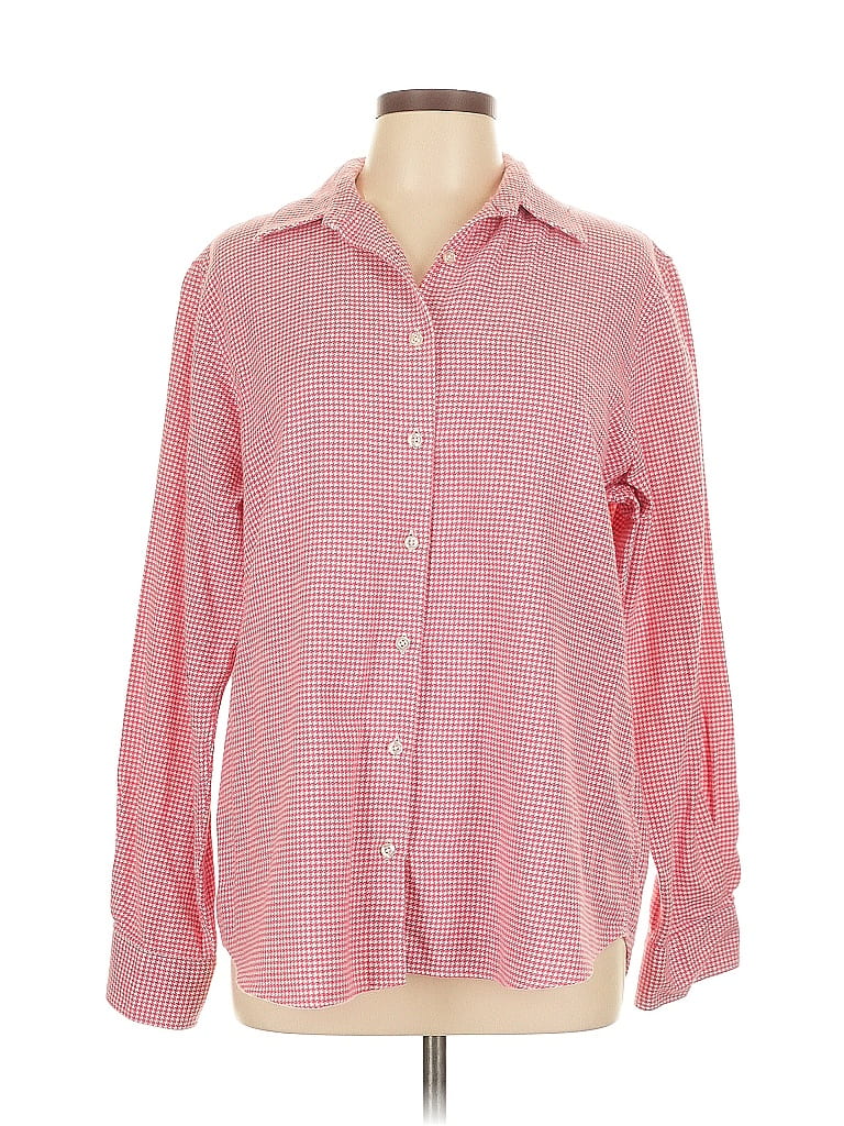 Click to view more detailed imagery on our partner's website Pre-owned Lands' End Long Sleeve Button Down Shirt In Pink