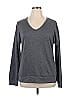 Balance Collection Solid Color Block Gray Pullover Sweater Size XL - photo 1