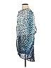 Express Design Studio 100% Viscose Animal Print Blue 3/4 Sleeve Blouse Size 40/42 - photo 5