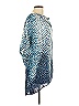 Express Design Studio 100% Viscose Animal Print Blue 3/4 Sleeve Blouse Size 40/42 - photo 4