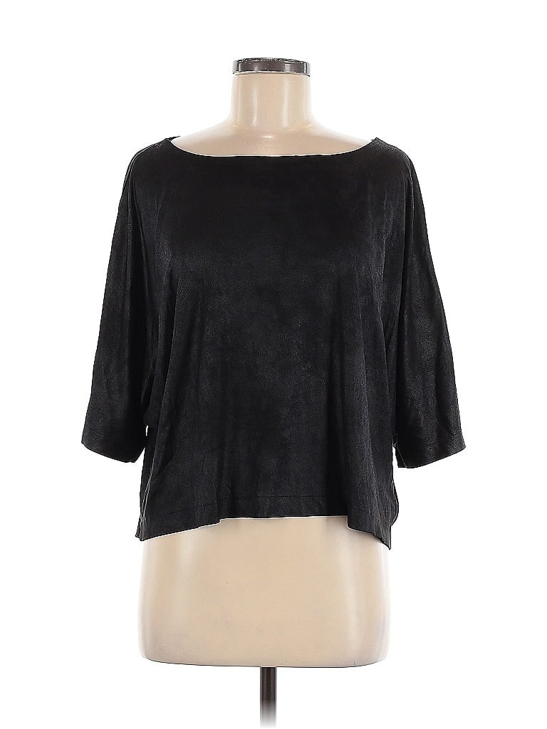 Pre-owned Bb Dakota 3/4 Sleeve Top Black Boatneck Tops