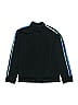 Adidas 100% Polyester Stripes Black Blue Track Jacket Size 10 - photo 2