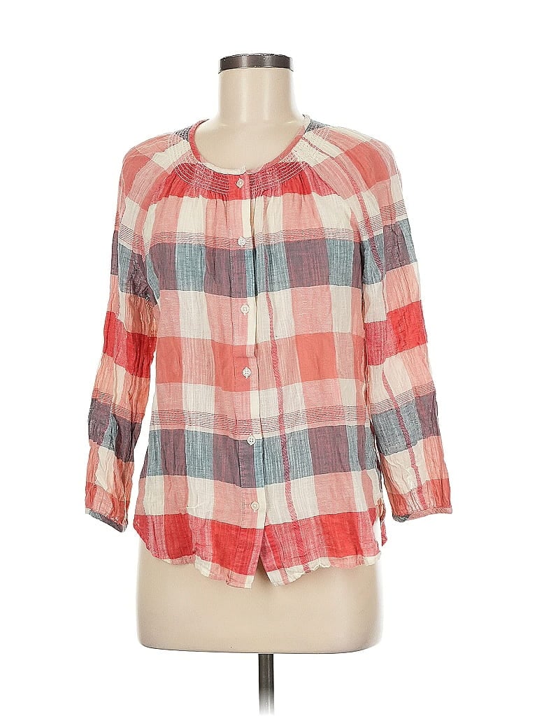 Pre-owned Lucky Brand 3/4 Sleeve Blouse In Red