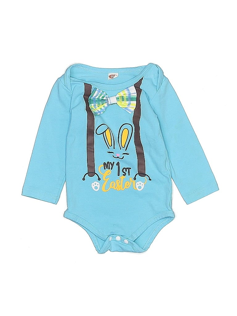 Pre-owned Tea Kids' Long Sleeve Onesie In Blue