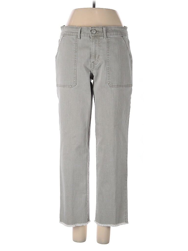 LOGO by Lori Goldstein Houndstooth Gray Jeans Size 4 (petite) - photo 1