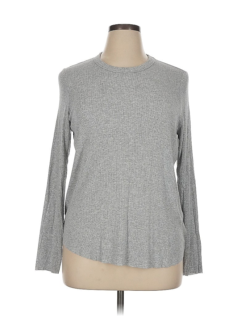 Pre-owned Aerie Long Sleeve T-shirt In Gray