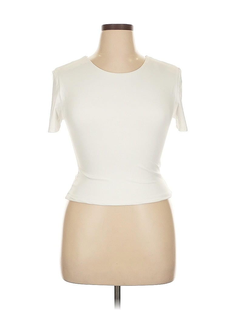 Pre-owned Second Skin Short Sleeve Turtleneck In White