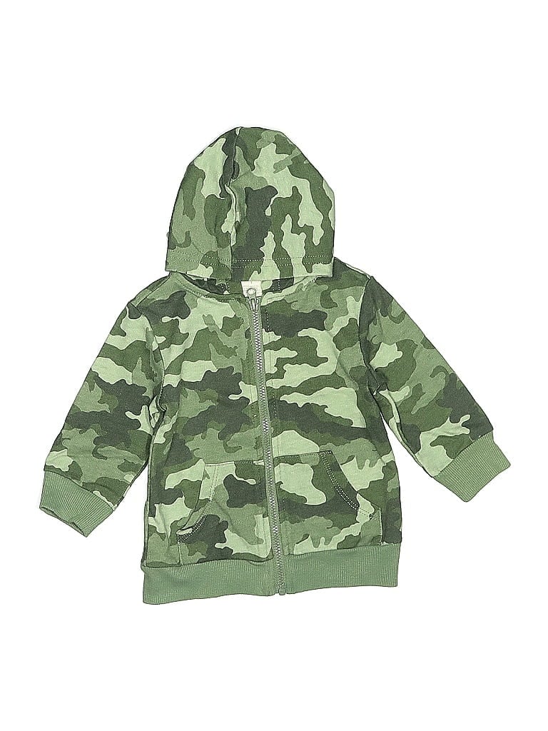 Pre-owned First Impressions Babies' Zip Up Hoodie In Green