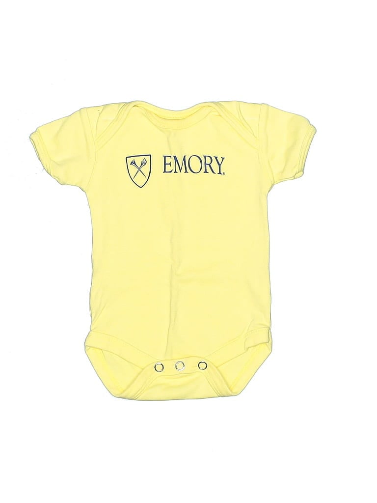 College Kids 100% Cotton Solid Yellow Short Sleeve Onesie Size Newborn - photo 1