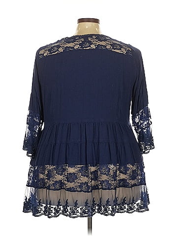 Roaman's 3/4 Sleeve Blouse (view 2)