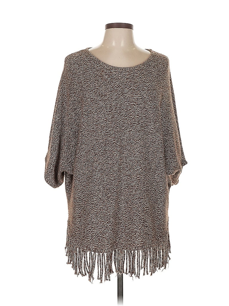 Pre-owned Ny Collection Poncho In Brown