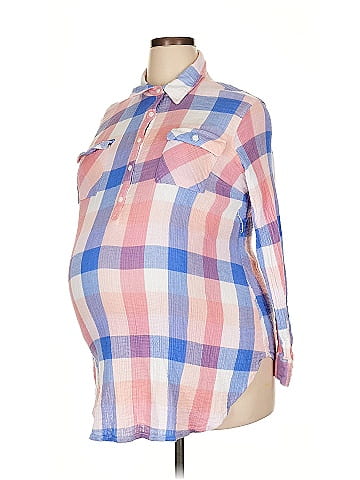 Isabel Maternity Long Sleeve Button-Down Shirt (view 1)
