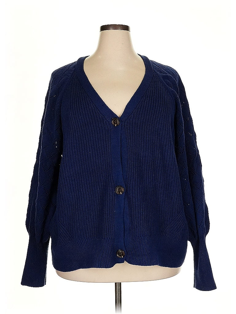 The Drop 100% Cotton Blue Cardigan Size 3X - photo 1