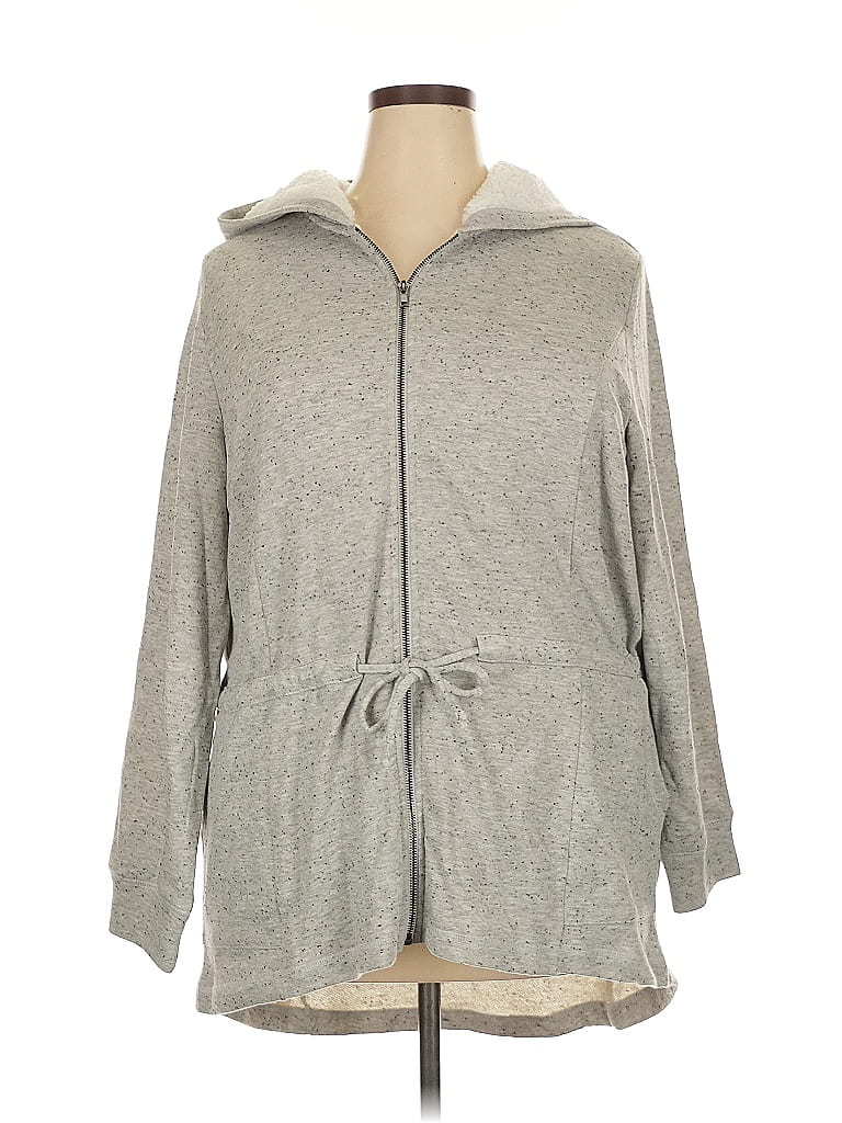 Woman Within Gray Zip Up Hoodie Size 18 - photo 1