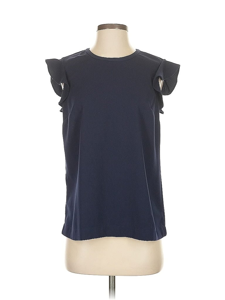 Pre-owned J.crew Factory Store Short Sleeve Top Blue Cold Shoulder Neckline Tops