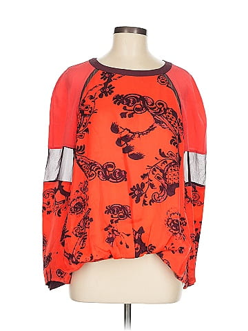 Elizabeth and James Long Sleeve Silk Top (view 1)