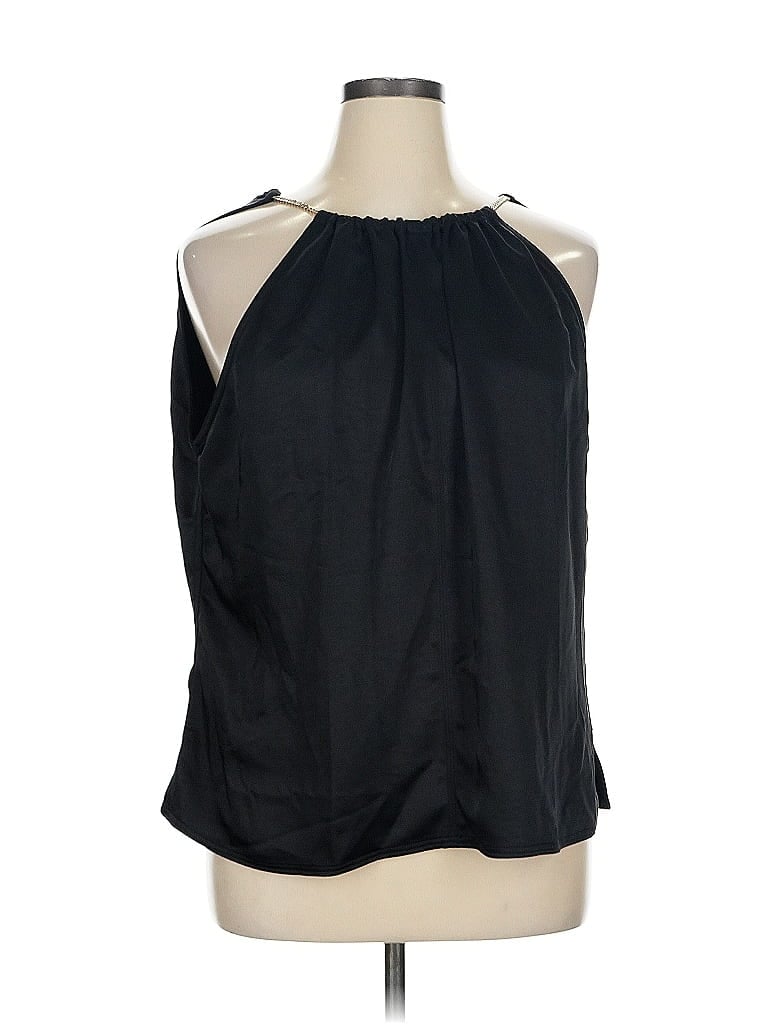 A.L.C. 100% Polyester Black Sleeveless Blouse Size 14 - photo 1
