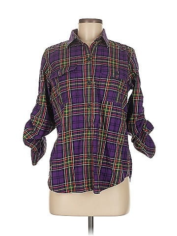 Lauren Jeans Co. 3/4 Sleeve Button-Down Shirt (view 1)
