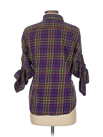 Lauren Jeans Co. 3/4 Sleeve Button-Down Shirt (view 2)