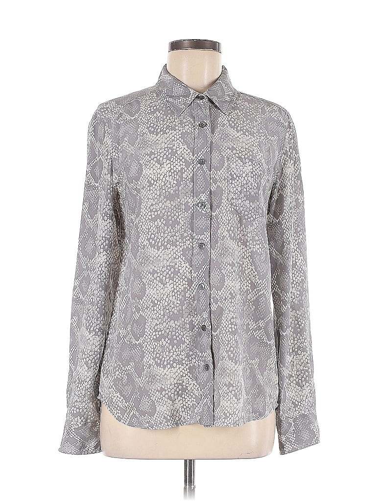 Click to view more detailed imagery on our partner's website Pre-owned Equipment Long Sleeve Blouse In Gray