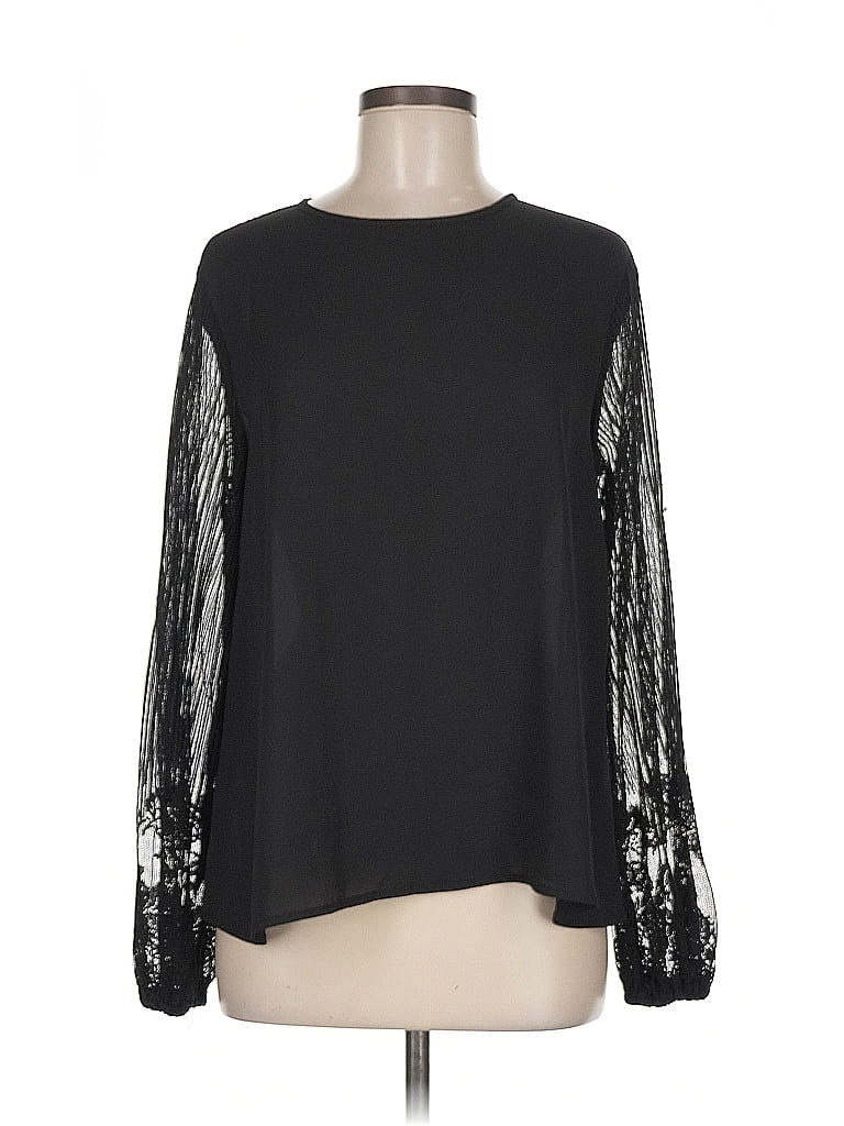 Pre-owned Shein Long Sleeve Blouse In Black