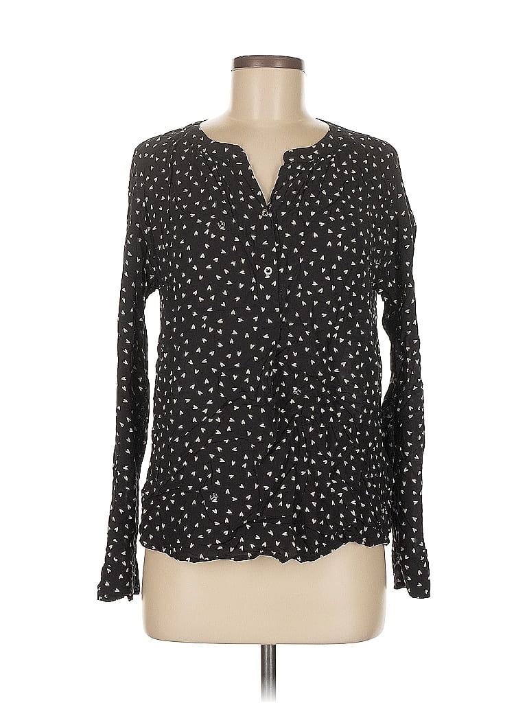 Pre-owned Juicy Couture Long Sleeve Blouse In Black