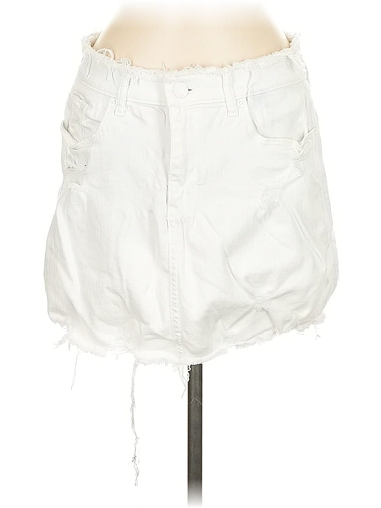 Pre-owned Express Denim Skirt In White