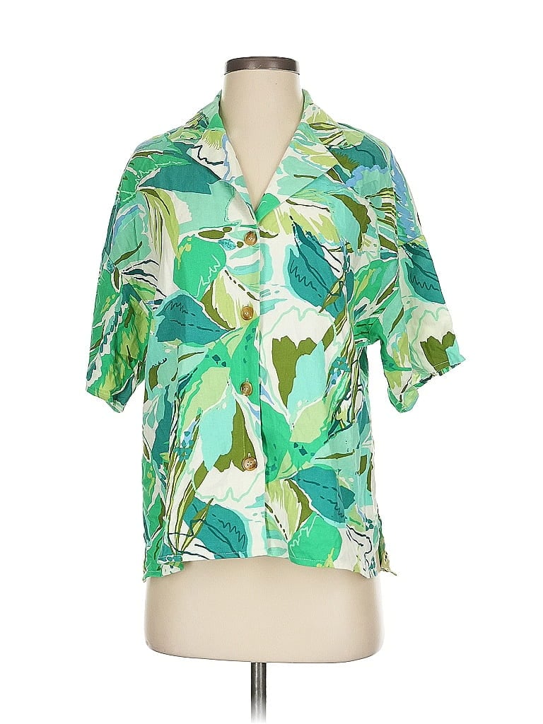 Pre-owned Dress Forum Short Sleeve Blouse In Green