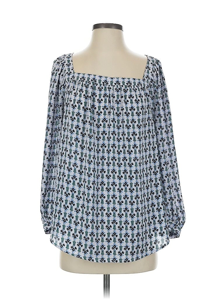 Pre-owned Ann Taylor 3/4 Sleeve Blouse In Blue