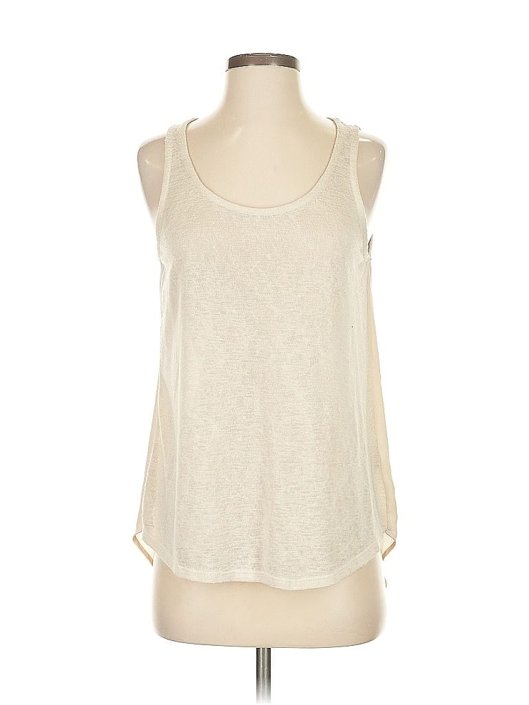 Click to view more detailed imagery on our partner's website Pre-owned 14th & Union Sleeveless Top Ivory Halter Neckline Tops In White