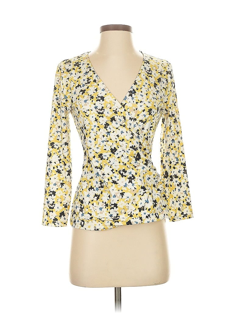 Pre-owned Ann Taylor Long Sleeve Blouse In Yellow