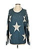 Easel 100% Acrylic Stars Blue Pullover Sweater Size S - photo 1