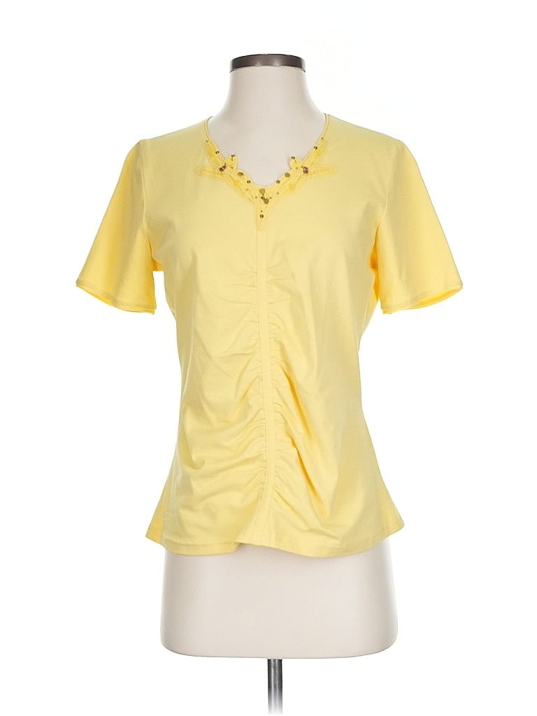 Pre-owned Basler Short Sleeve Blouse In Yellow