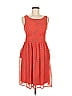 Maurices 100% Polyester Polka Dots Orange Casual Dress Size 7 - 8 - photo 1