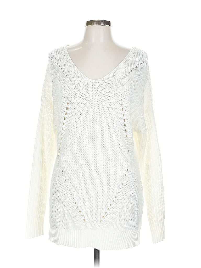 Pre-owned Ultra Flirt Pullover Sweater In White