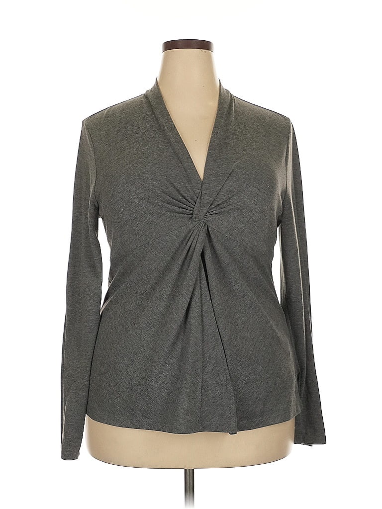ECI Gray Long Sleeve Top Size XXL - photo 1