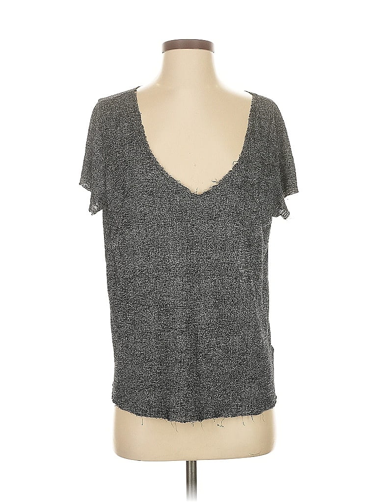 Pre-owned Project Social T Loves Urban Outfitters Short Sleeve Top Gray V Neck Tops