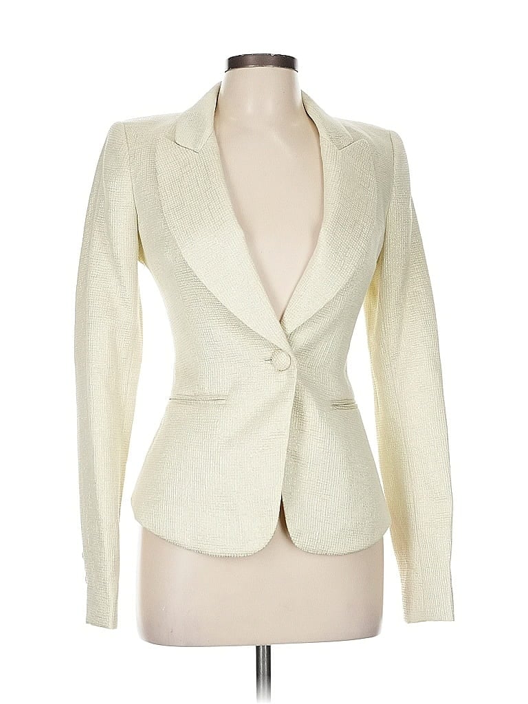 Pre-owned Rachel Zoe Blazer Jacket In White