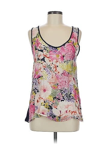 Three Dots Sleeveless Silk Top (view 1)
