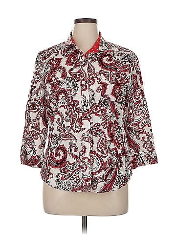 Jones New York Signature 3/4 Sleeve Button-Down Shirt (view 1)