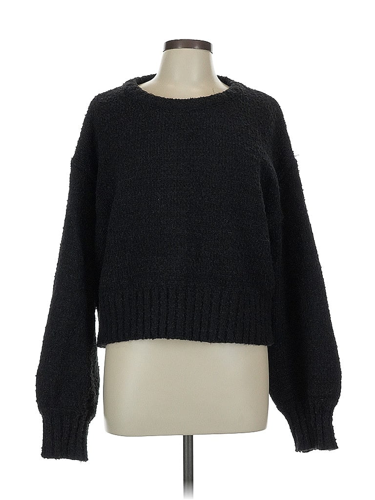 12th Tribe 100% Polyester Solid Black Pullover Sweater Size L - photo 1