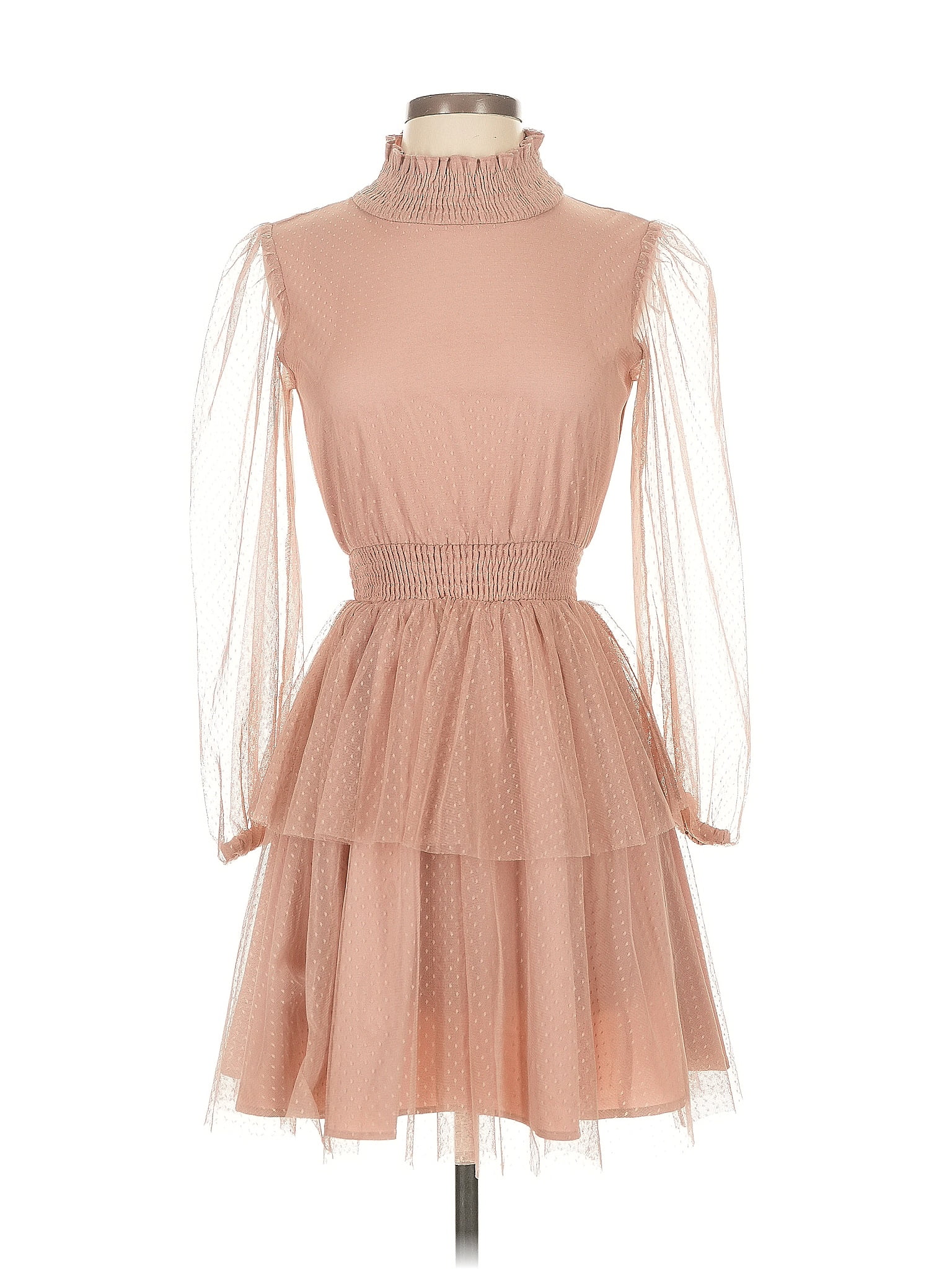 Hello Molly 100% Polyester Tan Cocktail Dress Size 2