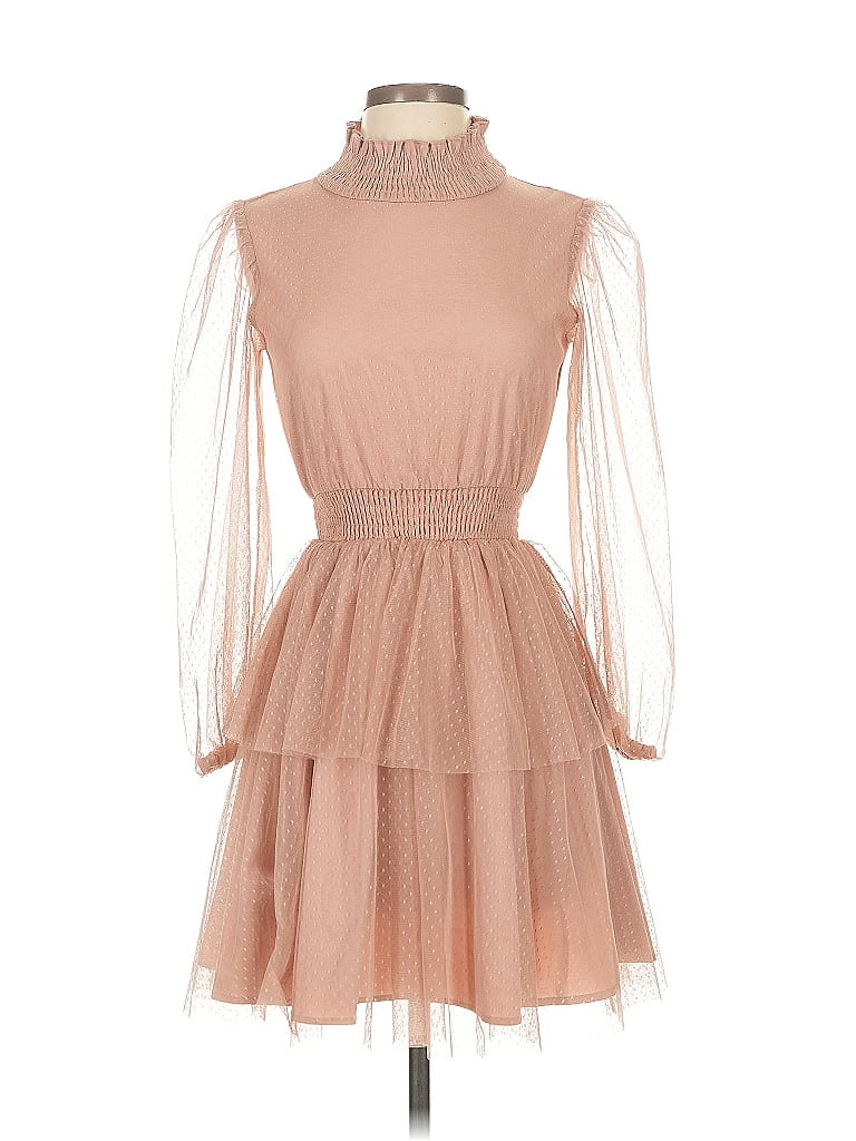 Hello Molly 100% Polyester Tan Cocktail Dress Size 2