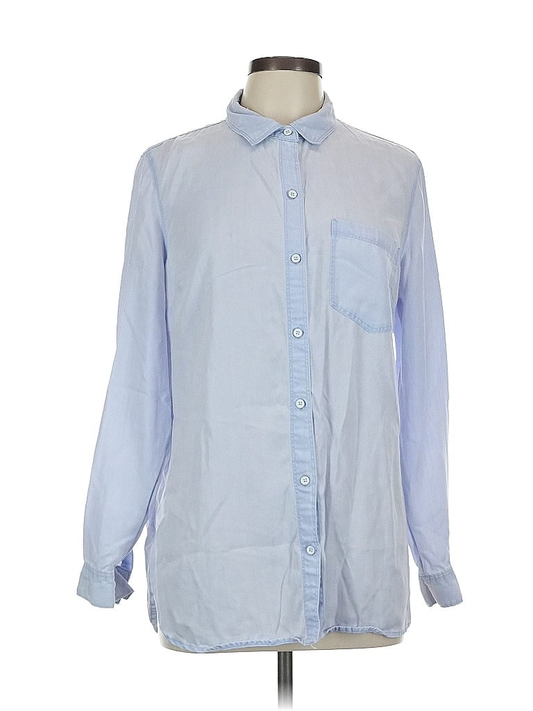 Pre-owned Old Navy Long Sleeve Button Down Shirt In Blue