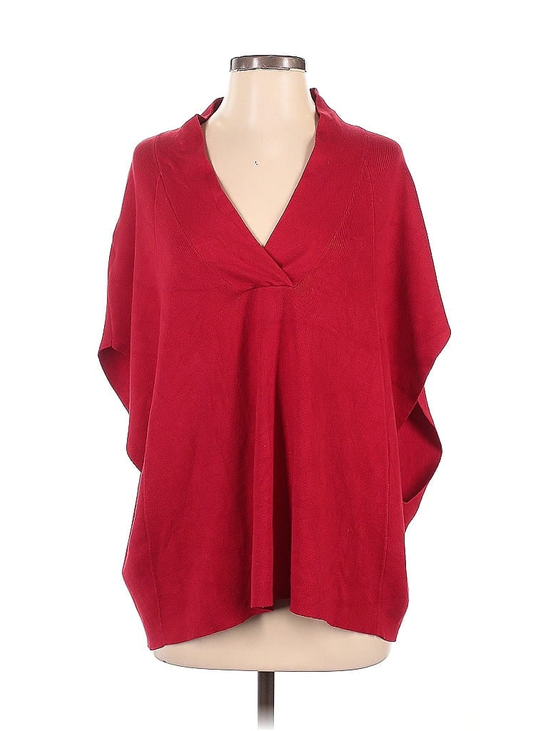 Pre-owned Travelers By Chico's Poncho In Red