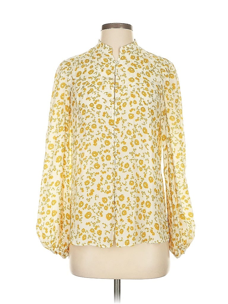Pre-owned Gilner Farrar 3/4 Sleeve Blouse In Yellow