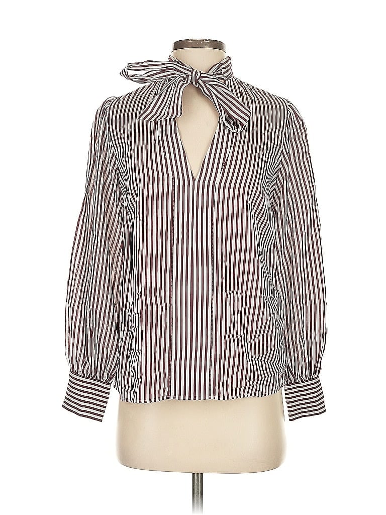 Pre-owned Maeve By Anthropologie Long Sleeve Blouse In Brown