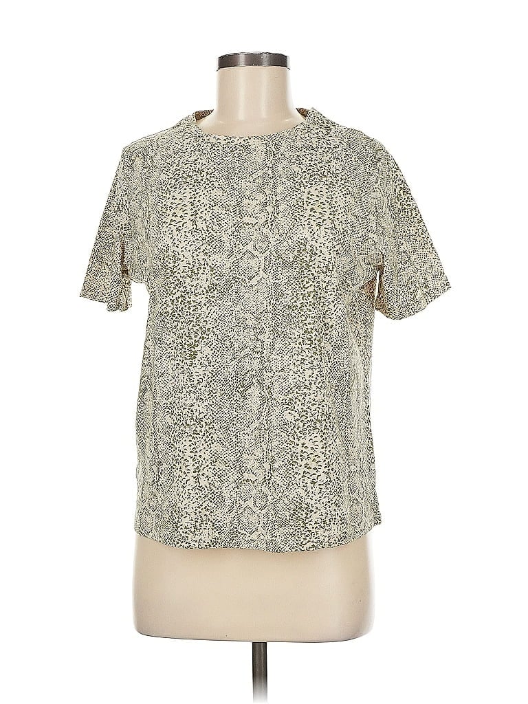 Pre-owned Mng Short Sleeve Blouse In Green