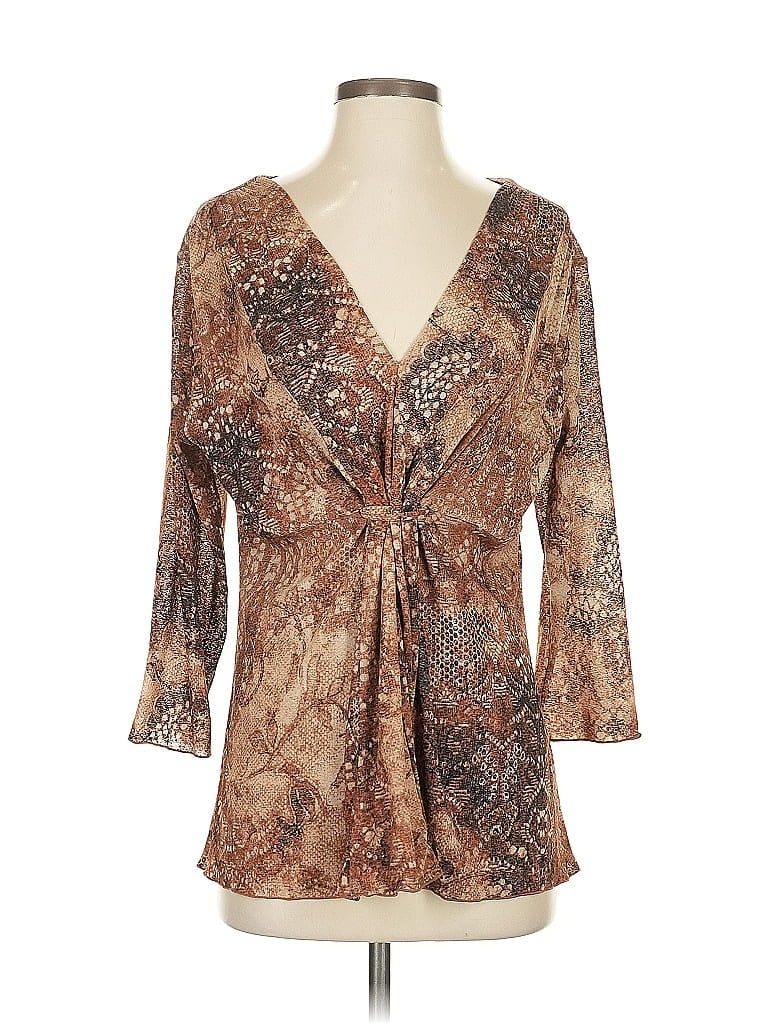 COLDWATER CREEK Pre-owned 3/4 Sleeve Blouse In Brown