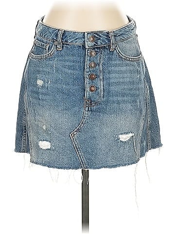We the Free Denim Skirt (view 1)